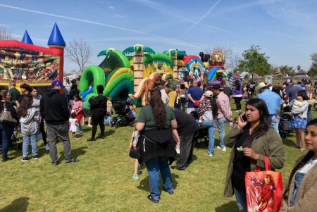 A large crowd helped the Lemoore Lions celebrate Easter Sunday at Lemoore Lions Park. 